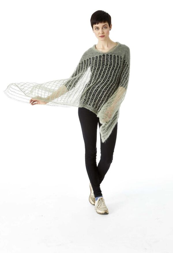 Fremogtilbageponcho poncho unikastrik haandstrik lottekjaerdesign 7a