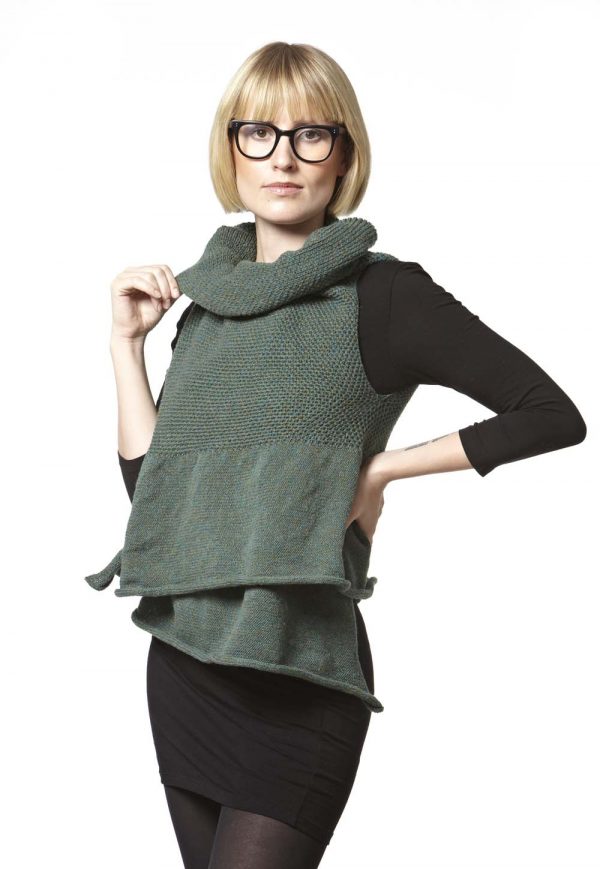 Loevfaldsvest vest unikastrik lottekjaerdesign kort opned 1a