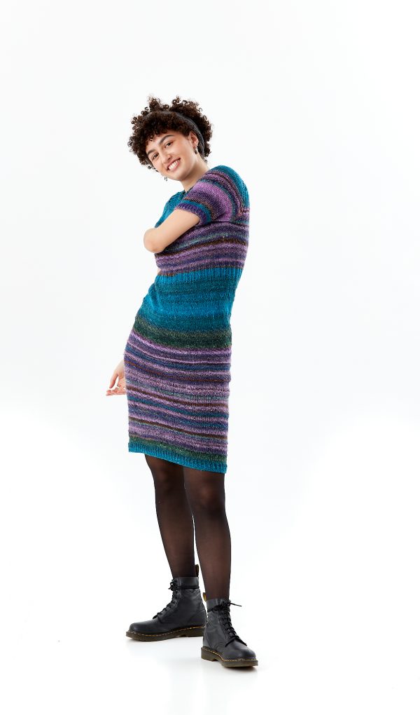 Femernbaelt kjole boppin blues sjal haandstrik lottekjaerdesign 6a
